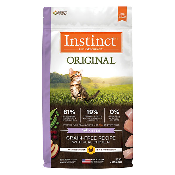 Instinct Original Kitten Grain-Free Recipe with Real Chicken Freeze-Dried Raw Coated Dry Cat Food