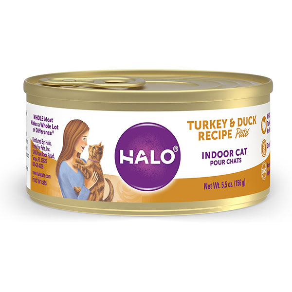 Halo Turkey & Duck Recipe Pate Grain-Free Indoor Cat Canned Cat Food